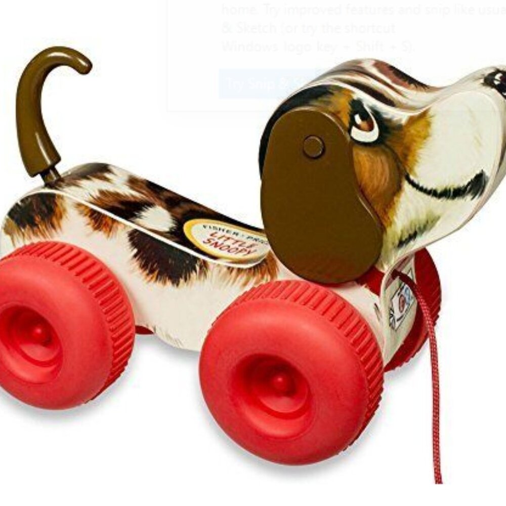 Fisher Price Snoopy Little Toy Pull Vintage Dog Puppy